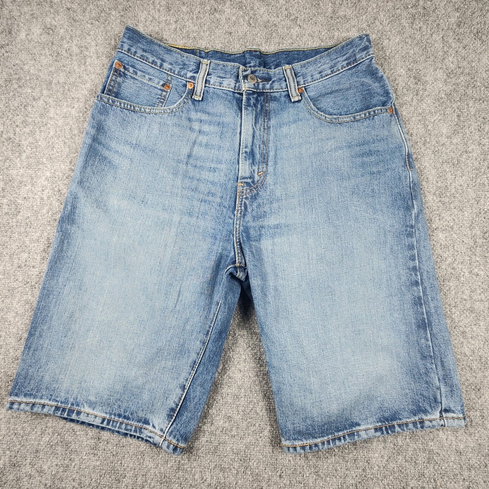 Levis 569 Loose Straight Denim Shorts Mens 32 Blue Medium Wash Relaxed Fit